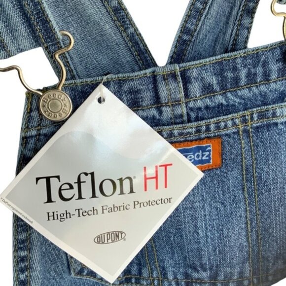 Beedz Bib Overalls Denim Long Pant Youth Medium Wash Adjustable Straps Size 5 - Picture 11 of 15